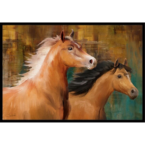Carolines Treasures Horse Duo Indoor and Outdoor Mat- 18 x 27 in. PTW2021MAT - main